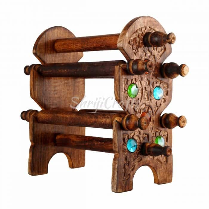 Wooden Antique Finish Bangle Stand Holder