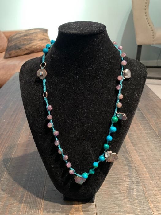 24” mixed gemstone necklace