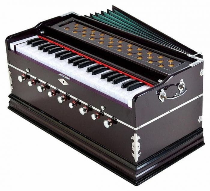 Harmonium 9 Stopper Chudidaar Bellow 42 Key Two Reed Bass Male With Cover
