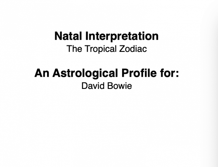 Natal Chart Interpretation Digital Report