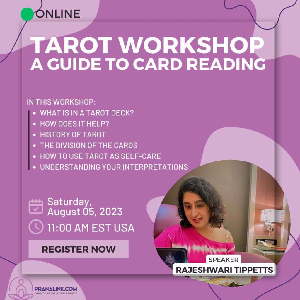 August 05, 2023, Tarot Workshop – A Guide to card reading