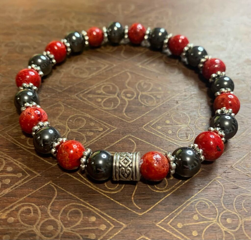 Hematite and Red Jade