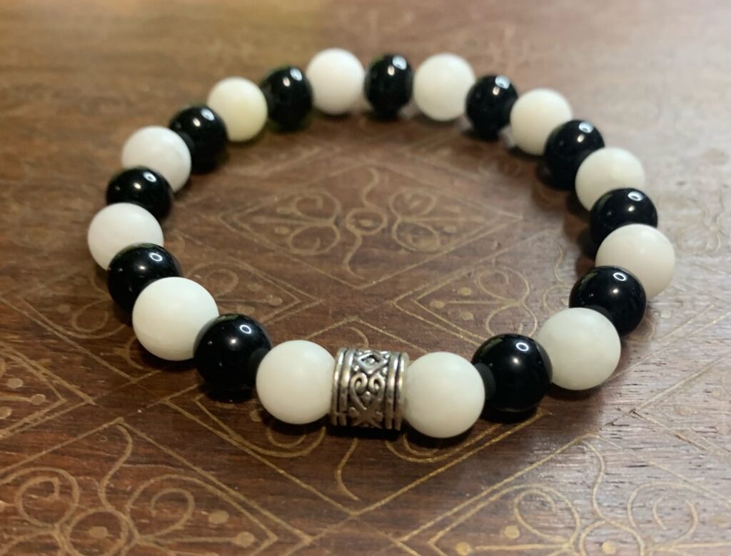 Black Jasper and White Agate