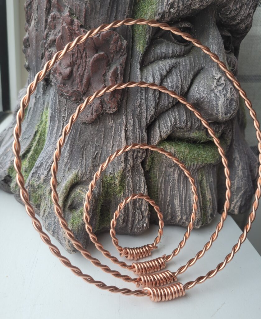 Set Of Four Tensor Rings 1/4, 1/3, 3/4, and a Full Sacred Cubit Size.