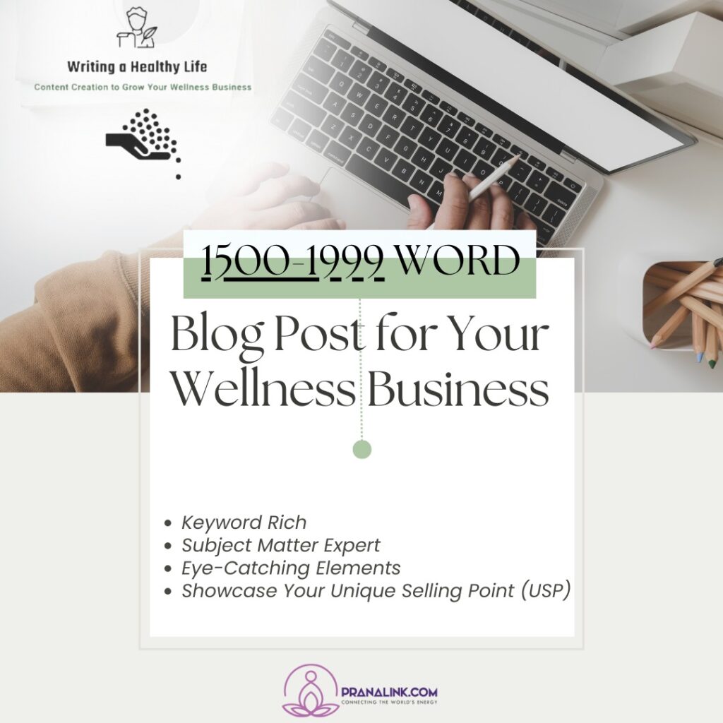 1,500-1,999 Word Blog Post ~ Subject Matter Expert  (Wellness Business)