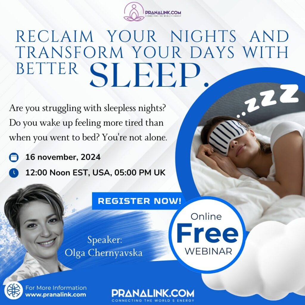 Nov 16, 2024, Free Webinar. Reclaim your nights and transform your days with better sleep.