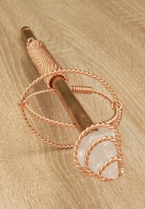 Copper Tensor Healing Wand with Quartz Crystal & 333MHz Cubit Wire