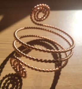 Copper Spirals 333 MHZ Cubit Mens Copper Tensor Wire Bracelet Bangle